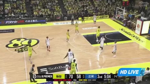 Poster siaran Sendai 89ers VS SeaHorses Mikawa