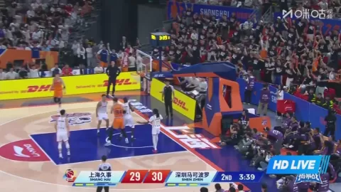 Poster siaran Shanghai Jiushi Sharks VS Shenzhen Leopards