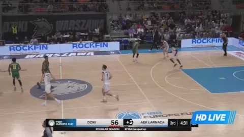 Poster siaran Dziki Warszawa VS AEK Larnaca